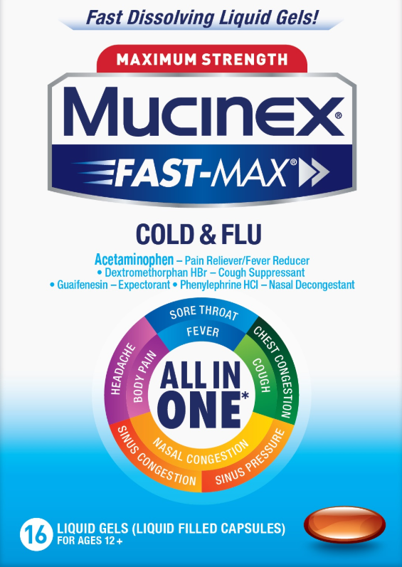 MUCINEX FASTMAX Liquid Gels  Cold  Flu